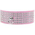 Mirage Pet Products 5 Row Rhinestone Designer Croc Dog CollarLight Pink Size 16 82-24-LPKC16